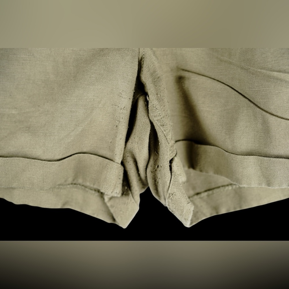 Banana Republic Khaki Linen Blend Pleated Belted Shorts – Size 14 - Picture 8 of 13